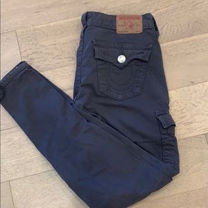 True religion dark gray cargo jeans size 26